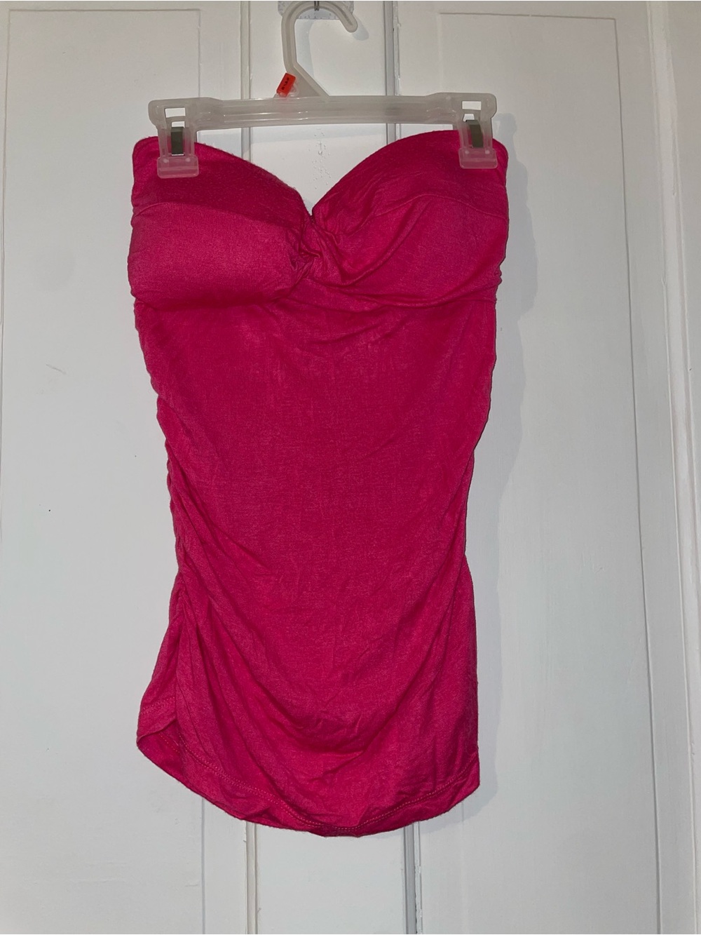 Poof! Hot Pink Strapless Ruched Top Blouse. Size M/L - #23